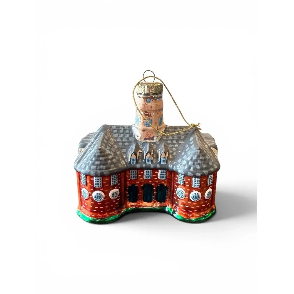 Coll‎ Williamsburg Capital Bldg Ornament Blown Glass Christmas Vtg READ